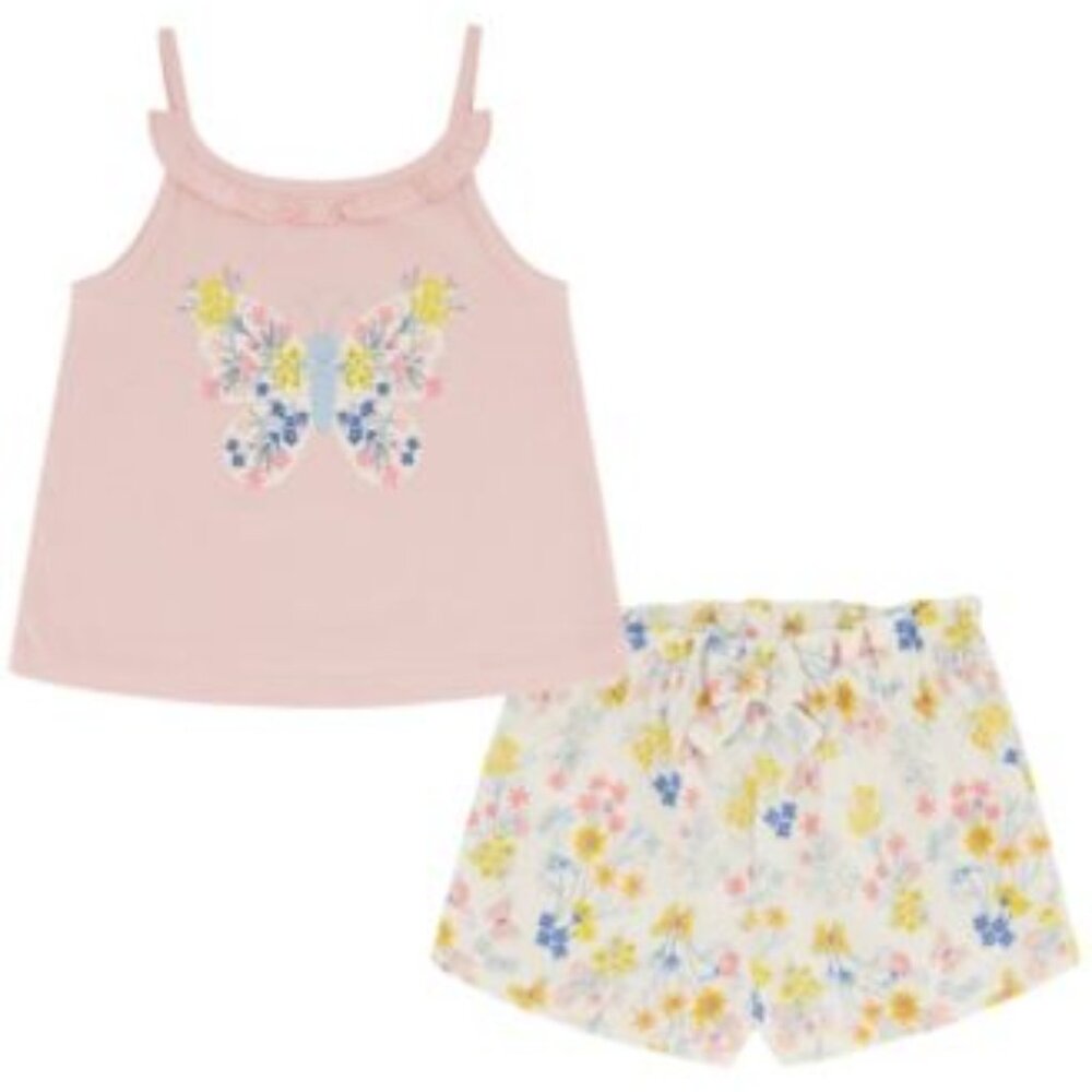 Kids headquarters girl's butterfly top & short 2-pc set sz 6X